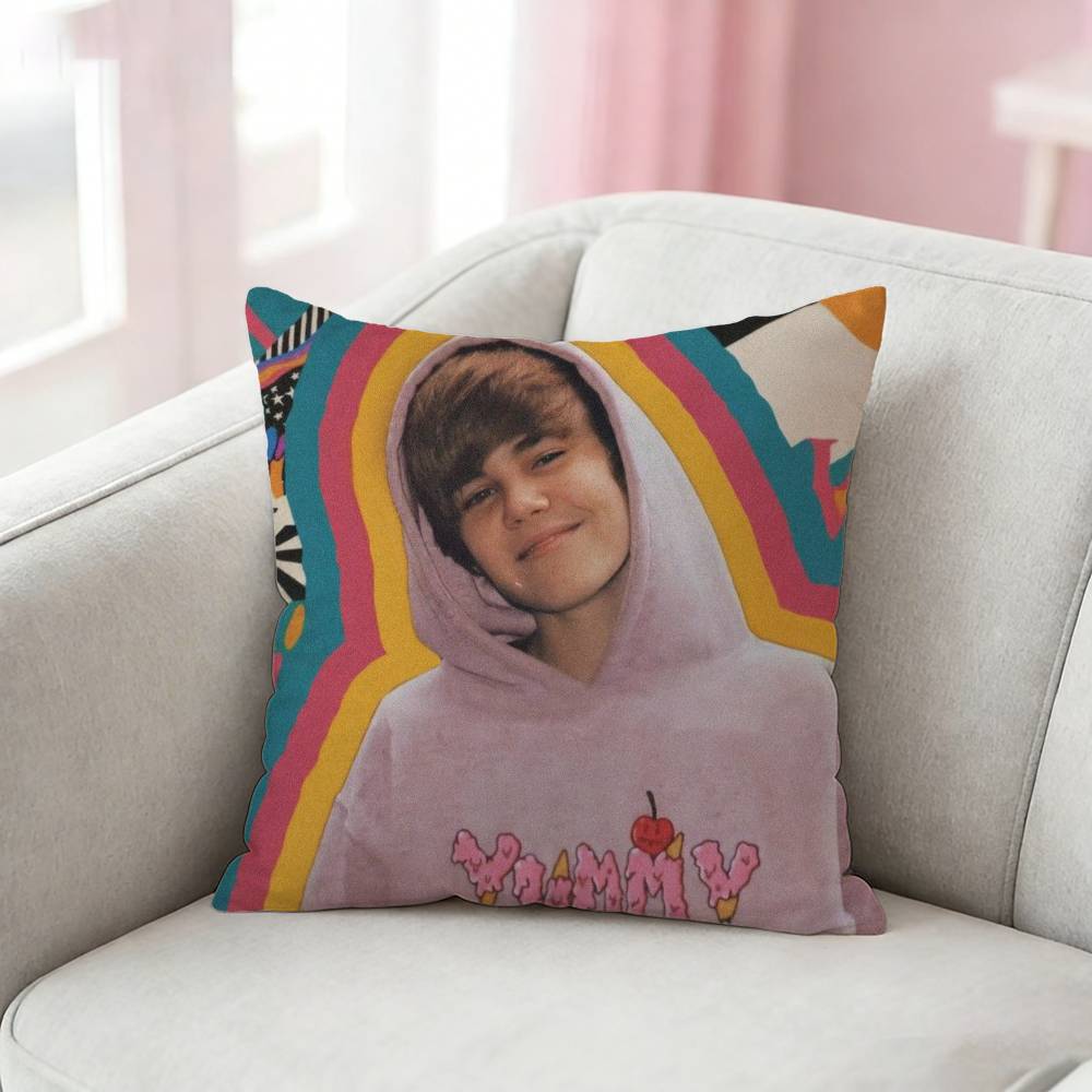 Singer cool JJustin Bieber Pillow Case Cushion Cover Throw Pillow Case For Car Sofa