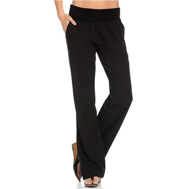 GMXIA Женские однотонные хлопковые конопляные свободные модные повседневные широкие брюки женские