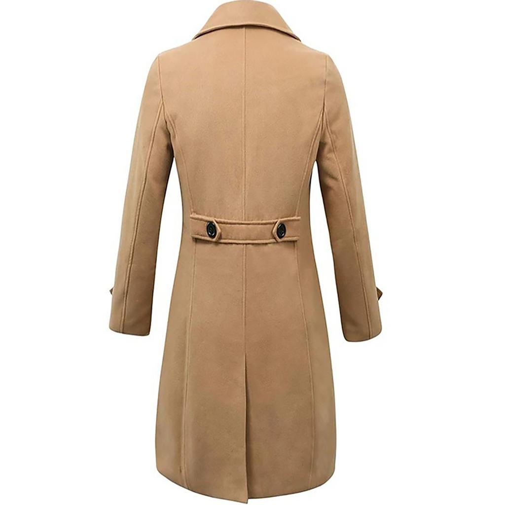 Autumn and Winter Men's Woolen Coat Casual and Fashionable Double Breasted Long Men's Woolen Coat