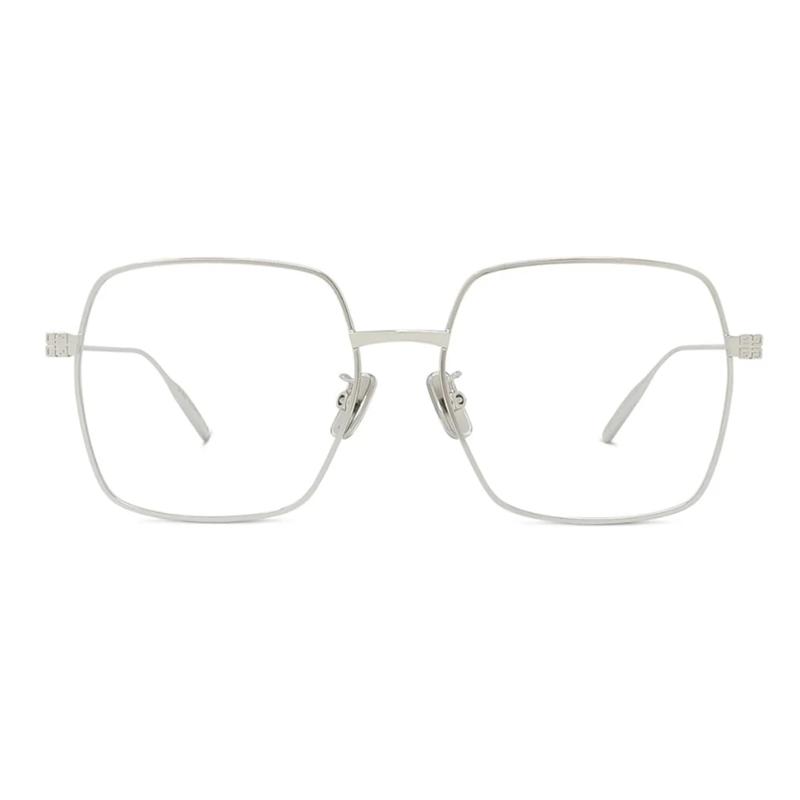 Givenchy Solid Color Design Metal Irregular Shape Optical Frame Unisex Couple Style Silver 11772662 GV50051U016-Silver 55