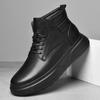 Высокие ботинки мужские из натуральной кожи модные мотоциклетные ботинки для мужчин теплые зимние ботинки для снега люксовый бренд на шнуровке ботинки