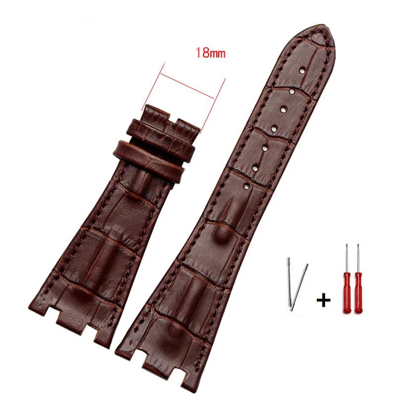 Genuine Leather Folding Buckle 28mm Watchband for AP 15703 26470SO Royal Oak Offshore Men's Sports Watch Strap