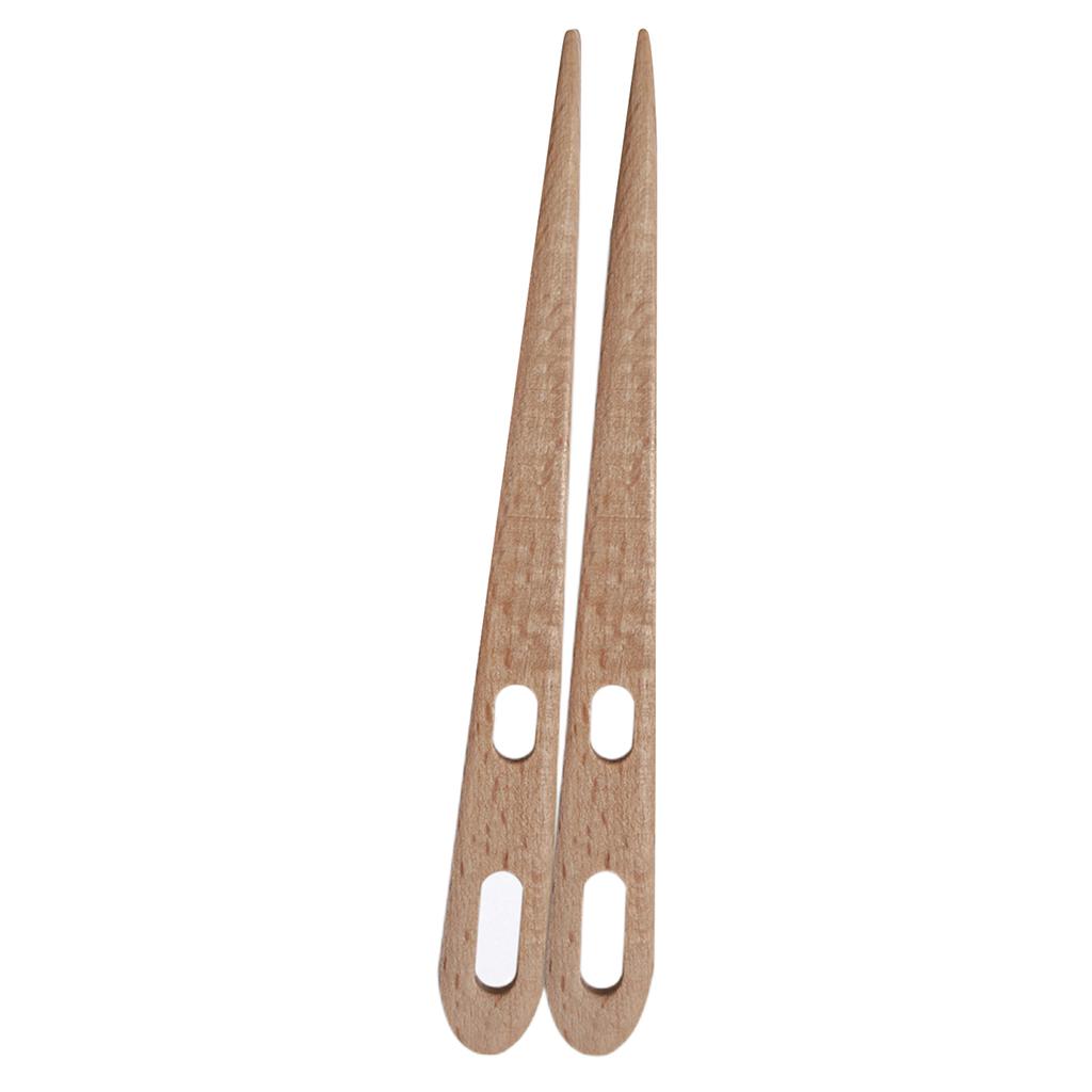 2Pcs Big Eye Crochet Needle Double Hole Crochet Needle 15mm Thick Beech Wood Knitting Needle for Weaving DIY Tapestry