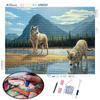 Diamond Embroidery Wild Wolf Cross Stitch Full Square Round Diamond Painting Animal Mosaic Needlework Home Decoration