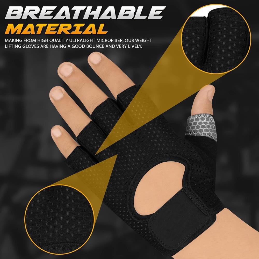 Gym Gloves Non-slip Gloves Sport Gloves Fitness Glove Silicone Winter for Weightlifting Ventilated Moisture-Wicking