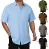 Мужская летняя однотонная рубашка с лацканами и короткими рукавами, мужская повседневная модная рубашка с короткими рукавами
