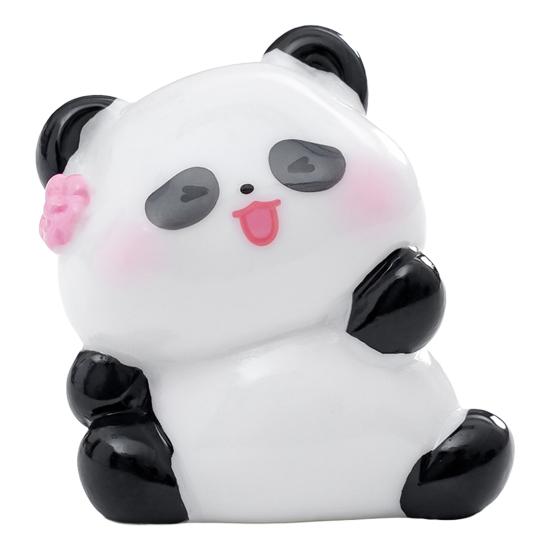 2 Pcs Mini Panda Figurines Cute Resin Panda Statues DIY Miniature Panda Cake Toppers for Fairy Garden Micro Moss Landscape Office Home Desk Decoration