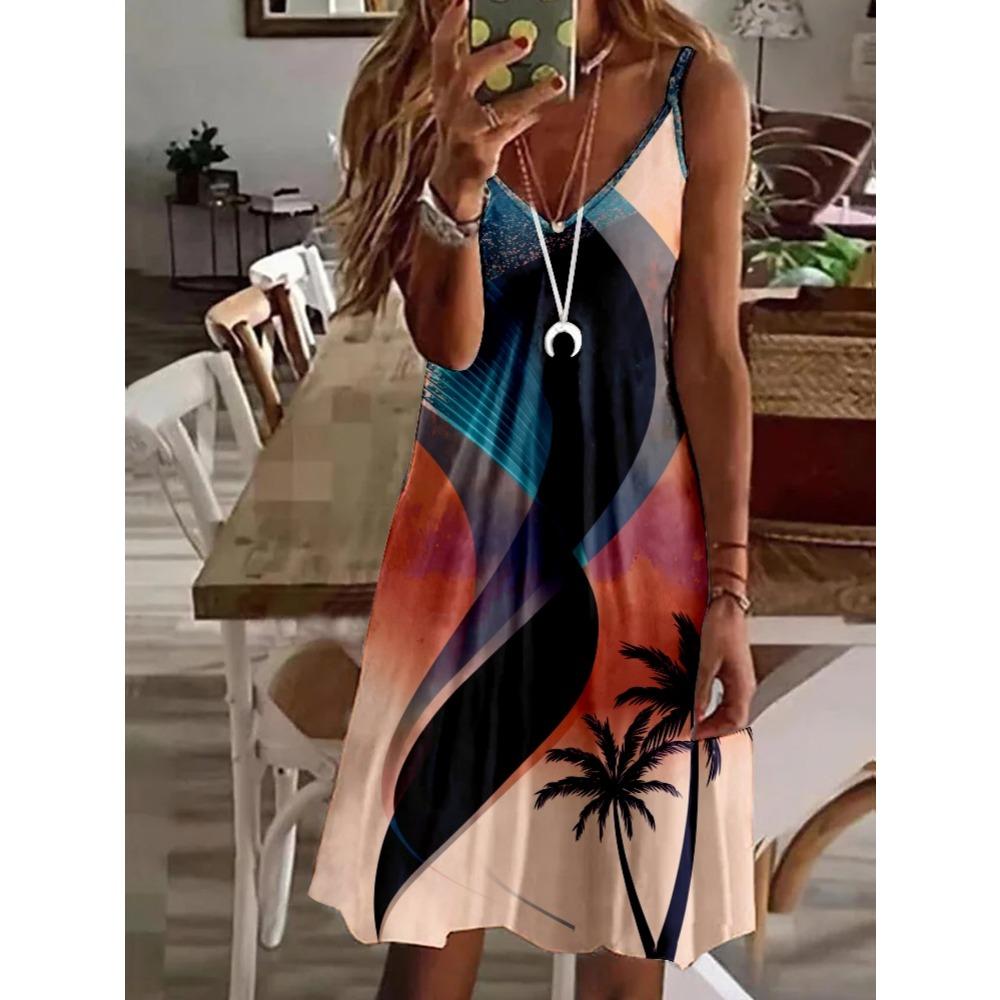Элегантное женское платье-майка с новым весенне-летним принтом