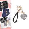 Handmade Heart Keychain with Sparkling Rhinestones Handmade Key Chain Bag Decoration Fashion Accessory for Women
