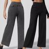 Женские джинсы, эластичные, с высокой талией, облегающие, слегка расклешенные, широкие, длинные джинсовые брюки с карманами, однотонные джинсы