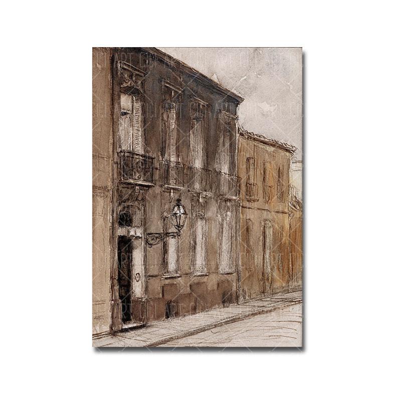 Vintage European Landscape Coastal Poster Botanical Art Print Textile Canvas Oil Painting Wall Picture Living Room Home Decor