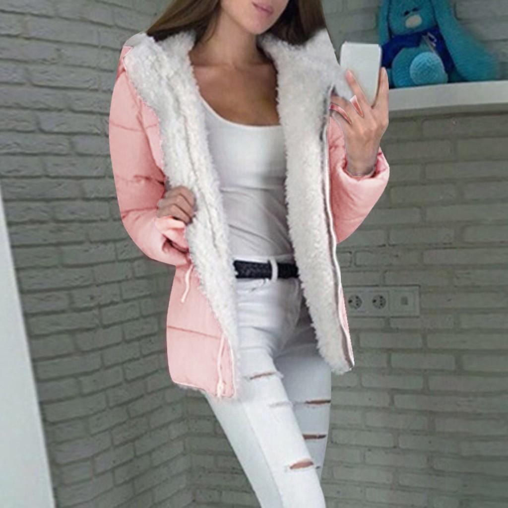 Fashion Women Winter Thicken Coats Long Sleeve Warm Jacket Outerwear Zipper Coat