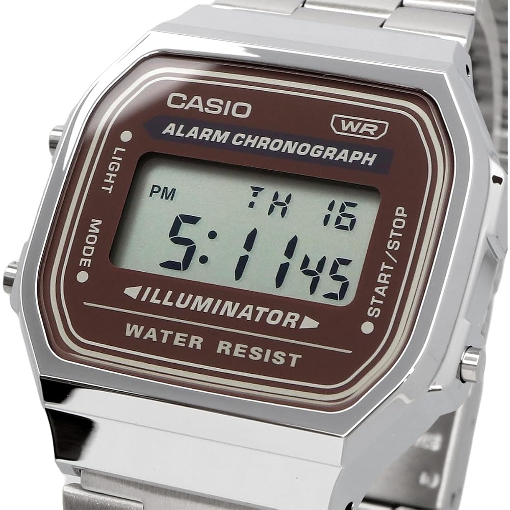 [Casio] CASIO Digital Watch Vintage Series A168WA-5AY Men's, Women's, Kids' Silver x Brown Intern...