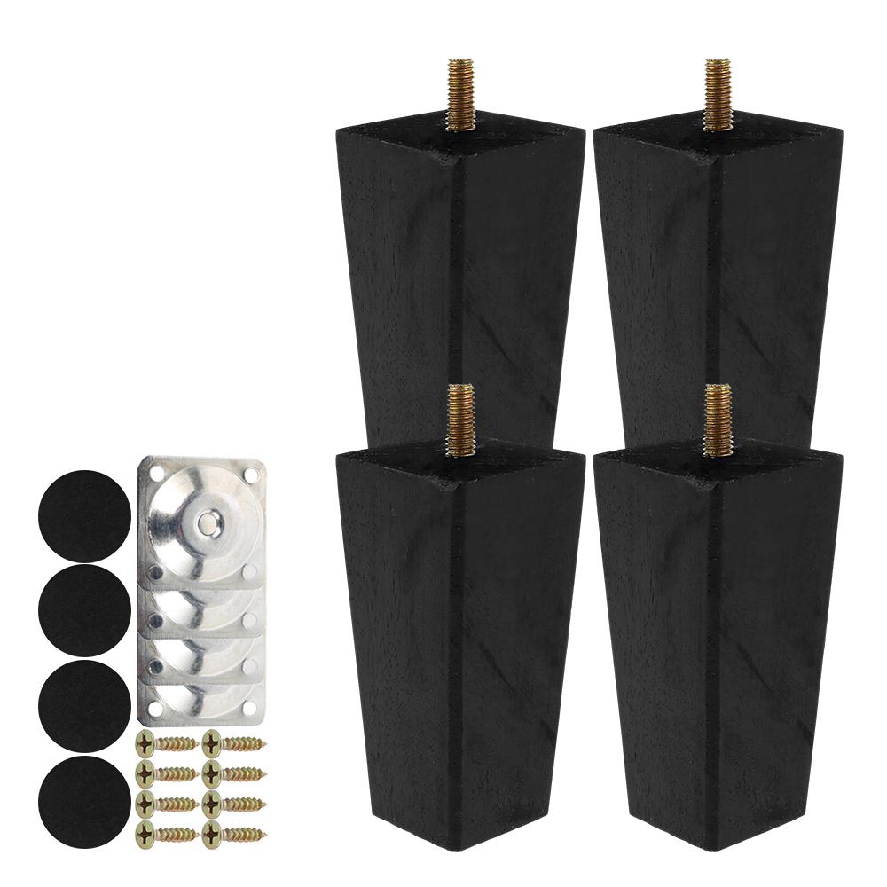 4PCS Solid Wood Furniture Legs 6/10/15cm Chair Bed Table Cabinet Heightening Parts Furniture Foot Replacement Accessories