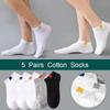 5pair/lot Summer Cotton Man Short Socks Fashion Breathable Boat Socks Comfortable Casual Socks Male Big Size
