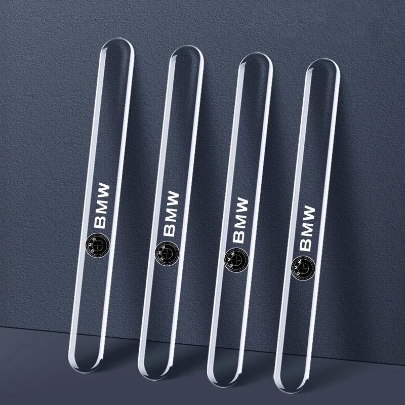 LJFJN1 4pcs Car Door Edge Protection Strips Anti Scratch Rearview Mirror Anti-collision Sticker For BMW 50th M X1 X3 X5 X6 X7 E30 E90