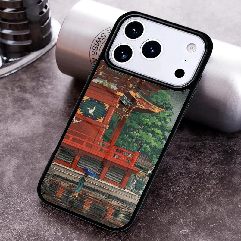 Японский чехол для телефона в стиле Укиё-э для iPhone 17 16 15 Pro Max Air 14 13 12 11 Plus Ударопрочный чехол