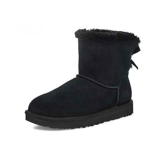UGG Бейли Мини Бейли Каштановый Теплый Плюшевый Короткие Снежные Сапоги Женские Снежные Сапоги Черный 1119512-BLK