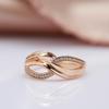 Personality Crossing Geometric Micro Inlay Zircon Women Rings Fashion Gold Color Vintage Jewelry