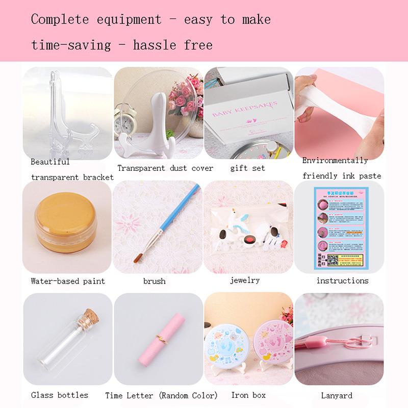 Newborn baby hand and foot prints mud lanugo souvenirs diy baby hand and foot prints hundred days full moon week old gift