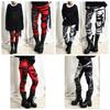 Женские модные брюки, ультра длинные собранные леггинсы в стиле панк, готический рокер, рваные леггинсы с принтом тай-дай