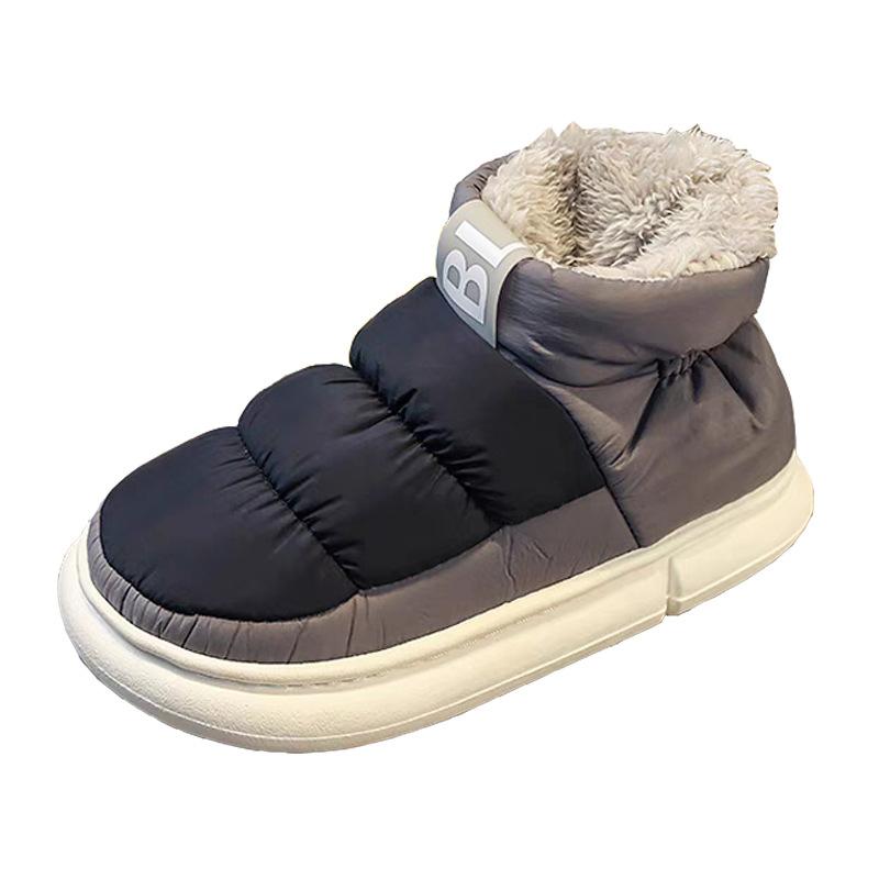 Medium High Top, Down and Cotton Shoes, Contrasting Colors, Men's and Women's, Couple's Styles, External Shoes, Warm Shoes, Plush Shoes