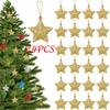 Gold Glitter Star Ornaments Christmas Tree Pendant Plastic Christmas Decorations Festive Embellish Party Navidad Decoration 2024