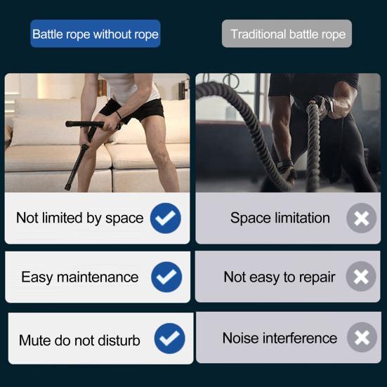1/2 шт. Бесканатная боевая веревка, веревка для мышц рук, легкая, портативная, тренировка, силовая тренировка, нескользящая, для начинающих