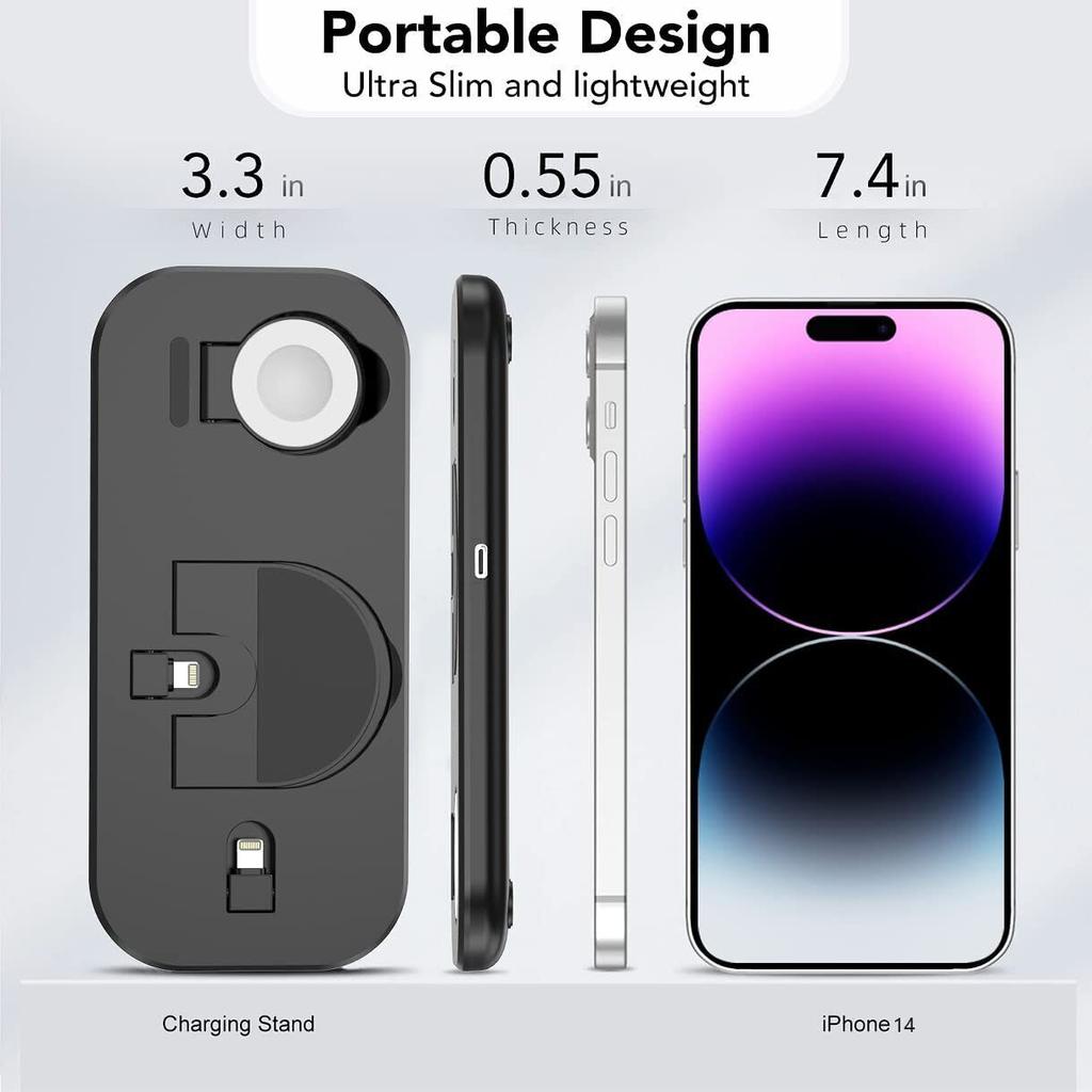 3 In 1 Wireless Charger Foldable Fast Charging Station for iPhone 14 13 12 11 Pro Max X XS XR 8 Plus Apple Watch 8 7 Airpods Pro