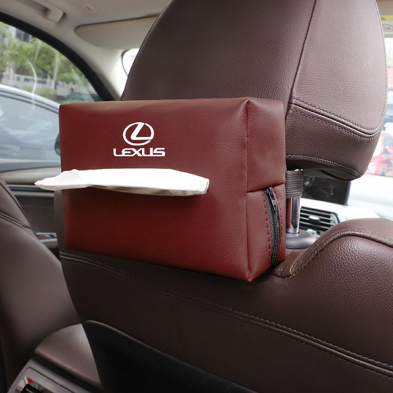 Car Tissue Box Leather Holder SunVisor Seat Back For Lexus F SPORT GX460 Ct200h IS250 ES 220D IS200 Fsport GS GX IS LS LXBL4