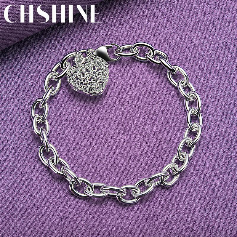 CHSHINE 925 Sterling Silver Hollow Heart Bracelet For Women Wedding Fashion High Quality Jewelry