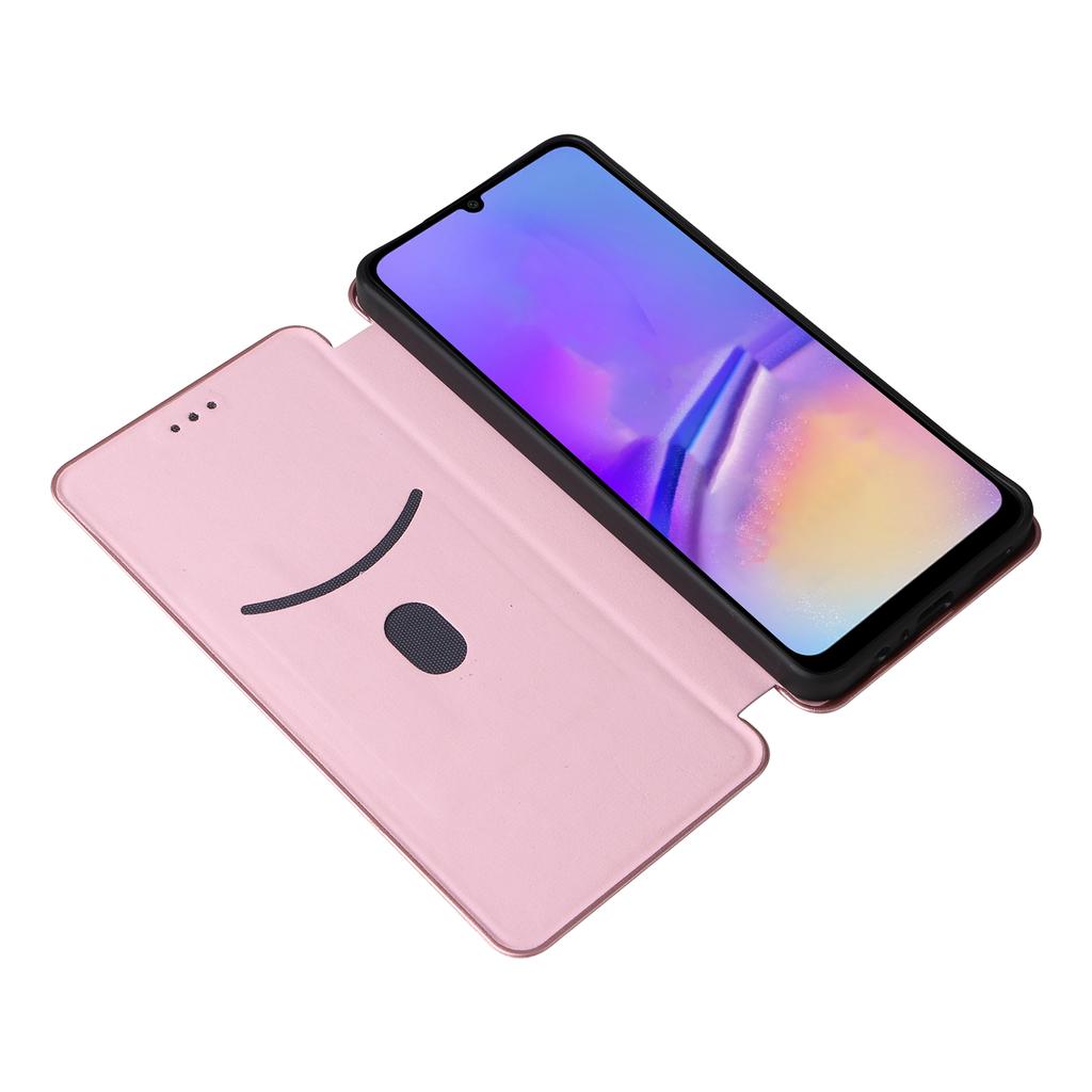 For Samsung Galaxy A07 4G Case Carbon Fiber Texture Drop-Proof PU Leather Phone Cover