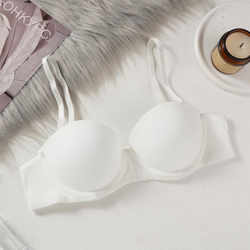 Seamless Push Up Bra for Women Underwire Steel Ring Round Cup Quality Girls Basic Bra Skin-friendly Sexy Bralette Bras