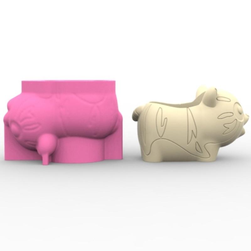 Форма для садовых горшков, форма для горшков для суккулентов, форма в виде животного, силиконовая форма для литья бетона для эпоксидной смолы и подставка для ручек