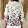 Women's Fashion Casual Floral Print Pullover Long-Sleeve Hooded Sweatshirt
