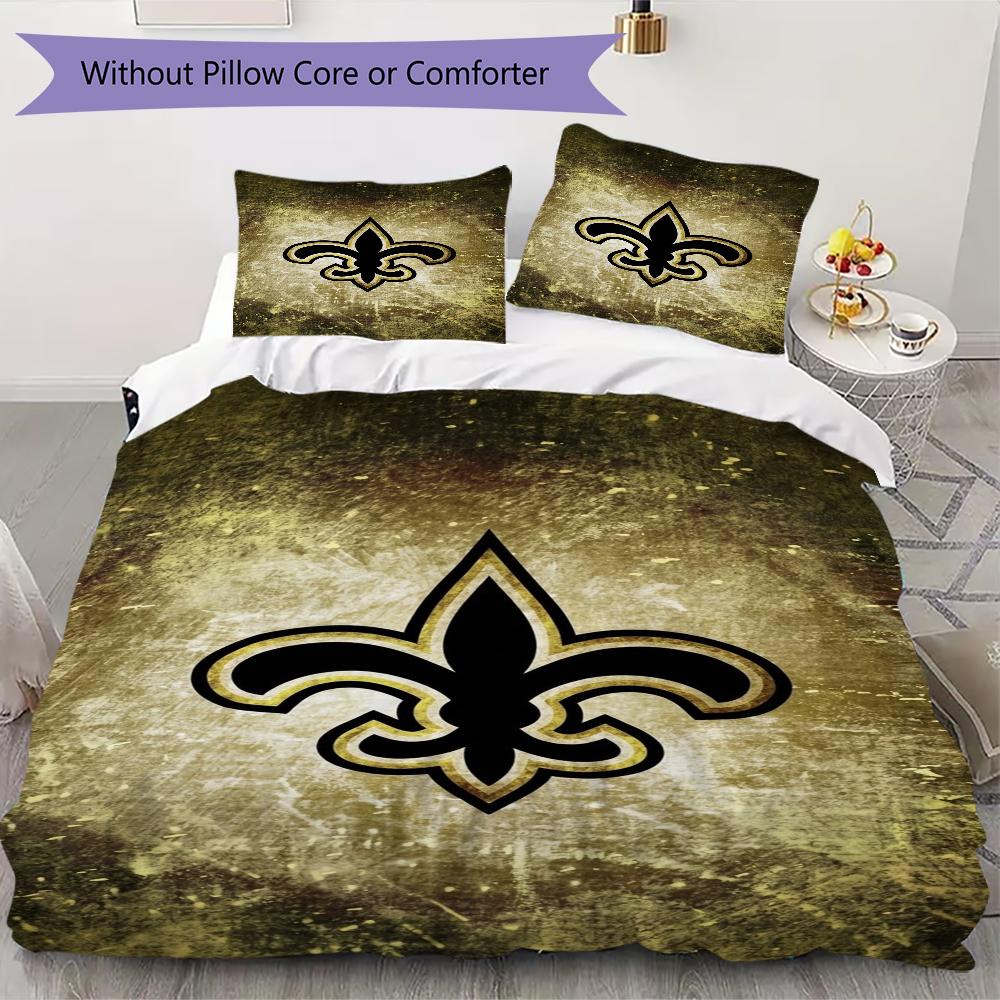 New Orleans Saints Pattern Bedding uilt Set uilt Cover Pillowcase Home Decoration Birthday Gift (1*duvet cover + 2*pillowcase without core)