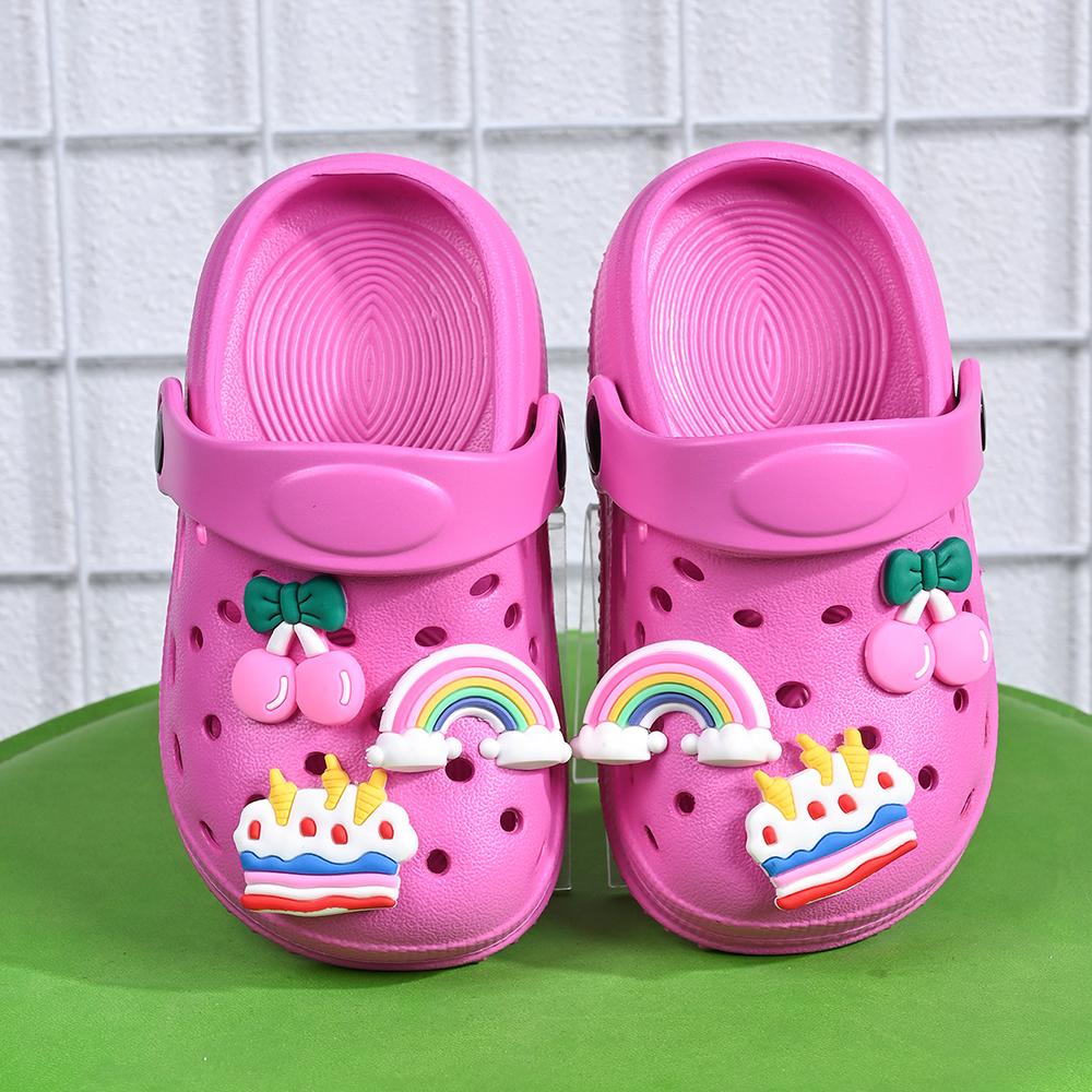 New Summer Children's Slippers Rainbow Cherry Cake Casual Sandals - Breathable Non-Slip for Boys Girls - Home & Beach Wear