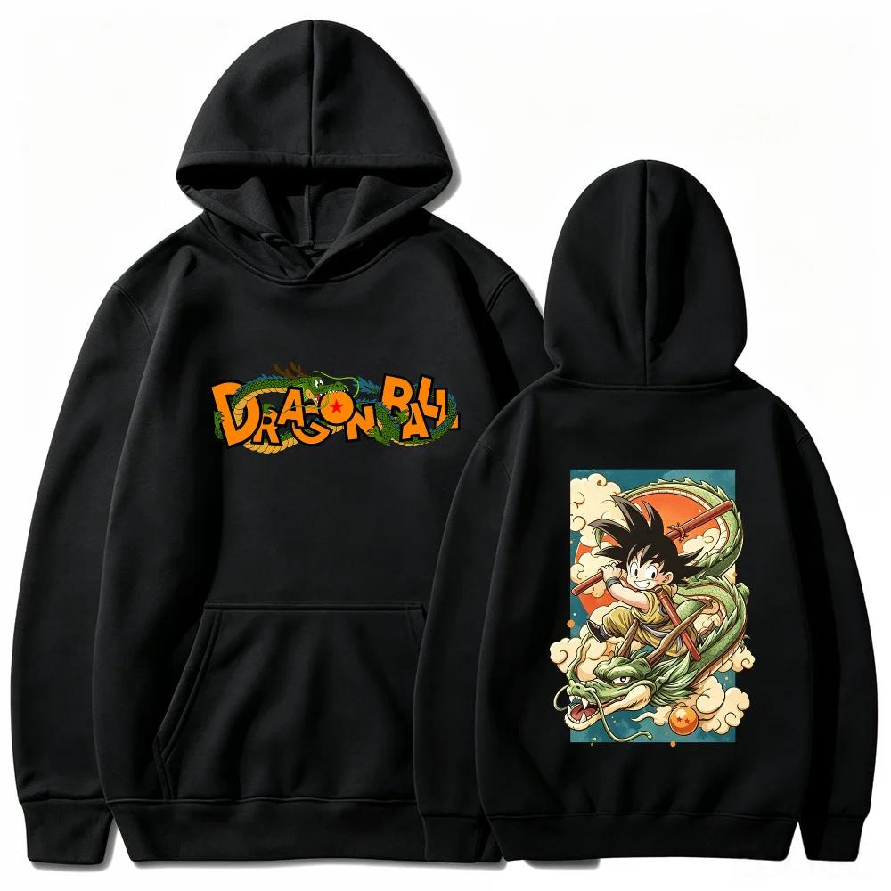 Dragon Ball Hoodie Goku Shenron Dragon Anime Manga Streetwear Aesthetic Black Oversized Casual Sport Sweatshirts
