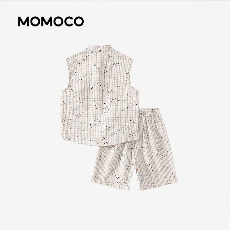 Комплект из двух предметов: клетчатый жилет для мальчика MOMOCO