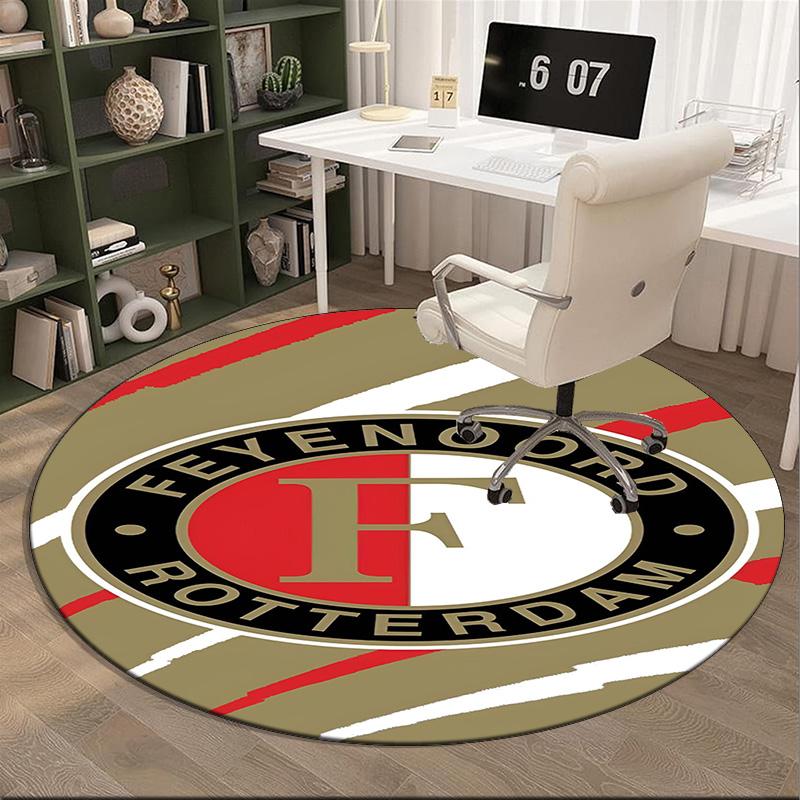 Feyenoord Rotterdam Crest Round Rug for Livingroom,Bedroom, Palyroom, Chair Rug, Area rug, Circle Carpet, Fan Christmas gift