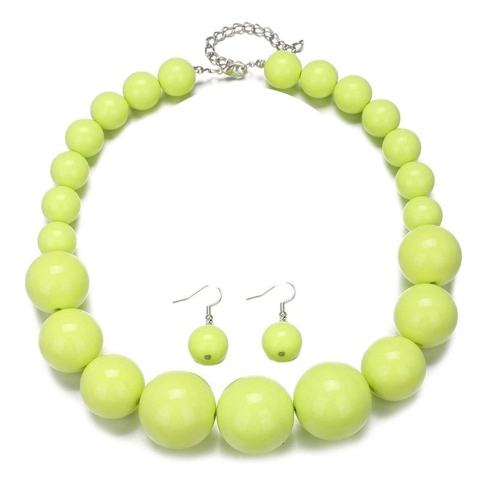 3 pcs/set Exaggerated Jewelry Set Gradient Size Drop Earrings Necklace Earrings Set Women