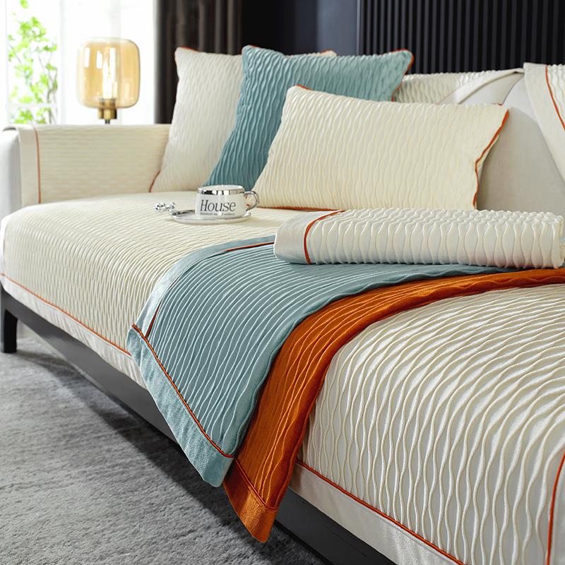 Сплошной цвет, высококачественный чехол для диванной подушки, тканевое полотенце, нескользящее, простой, современный, приятный для кожи, четырехсезонный, универсальный спинка