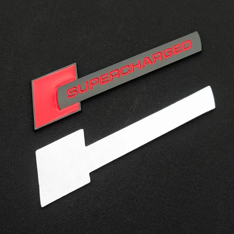 3D Metal Supercharged Logo Car Stickers Emblem Badge Decal for P7 A3 A4 A5 A6 A7 A8 Q3 Q5 Q7 Q8 Rear Trunk Fender Accessories 443Da7