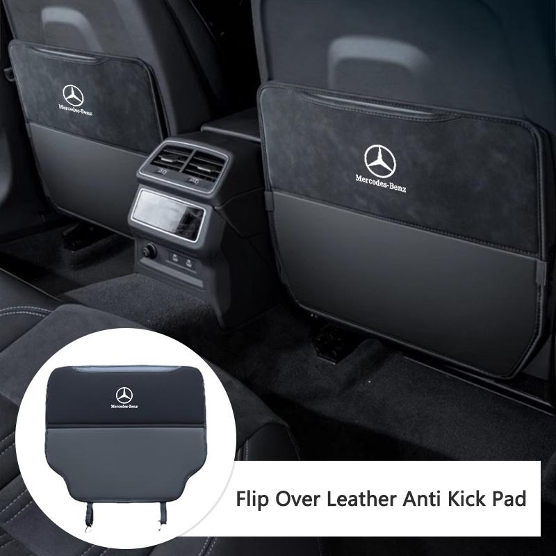 CSH1 Suede Car Seat Back Protection Mat Prevent Dirty Anti Kick Pad For Mercedes Benz AMGW204 W205 W212 W213 W221 W177 W246 GLA GLC