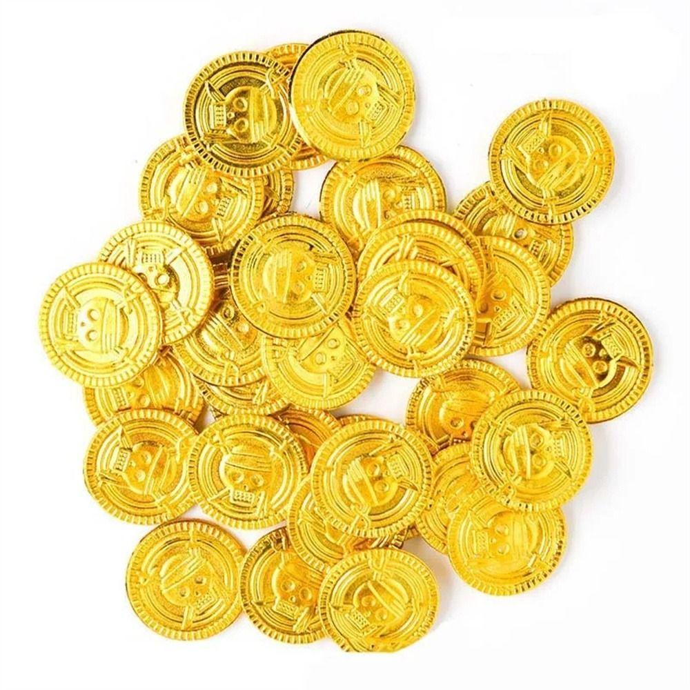 Gold Sliver Fake Gold Treasure Game Coin Halloween Gold Coin Pirate Gold Coins Children's Toys
