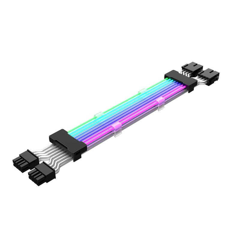 24-контактный адресуемый удлинительный кабель питания RGB ATX, кабели RGB для ПК 18AWG Удлинительный кабель блока питания для материнской платы для разъема материнской платы