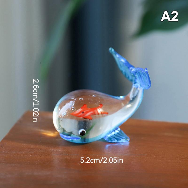 Handcrafted Glass Pocket Fish Figurine Mini Pocket Fish Ornaments Vibrant Glass Fish Desktop Decoration Home Office Decor
