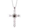 Summer Cross Inlaid Diamond Letter Necklace for Women - Custom Picture Projection Jewelry Accessory