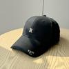 3D Embroidered Letter Baseball Cap for Women, Spring and Autumn Versatile, Face-Slimming, Korean Style, Large Head Circumference, Wide Brim, Trendy