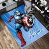 Personalized Name Superhero Trio Living Room Non-Slip Area Rug Soft Carpet for Bedroom Playroom Sofa Office Home Decor Doormat